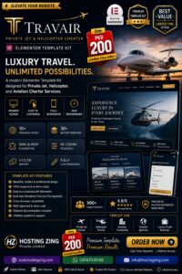 Travair – Private Jet & Helicopter Charter Elementor Template Kit
